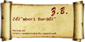 Zámbori Bardó névjegykártya